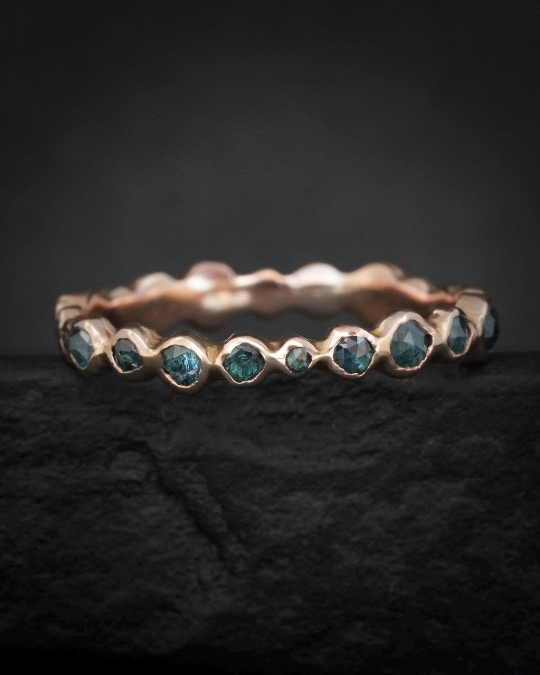 Blue Diamond Eternity Bubble Ring