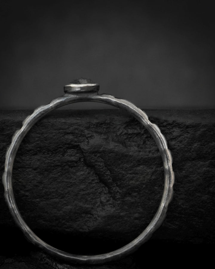 Round Salt and Pepper Diamond Ring