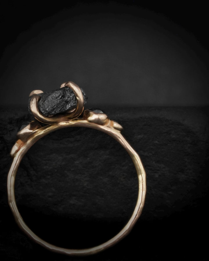 5 Black Diamond Engagement Ring