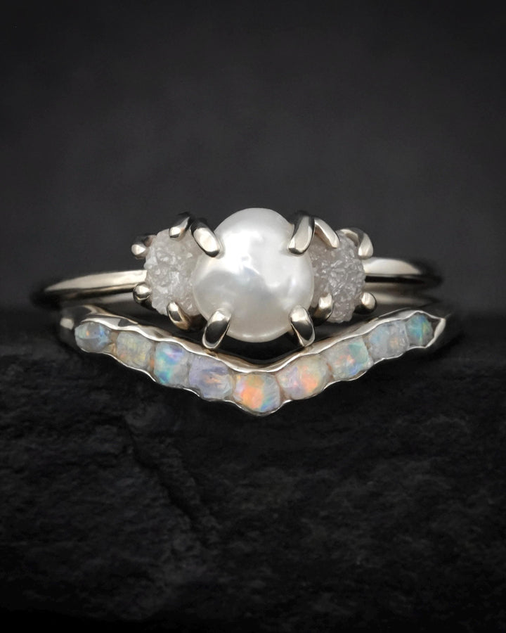 Raw Australian Opal Wave Ring