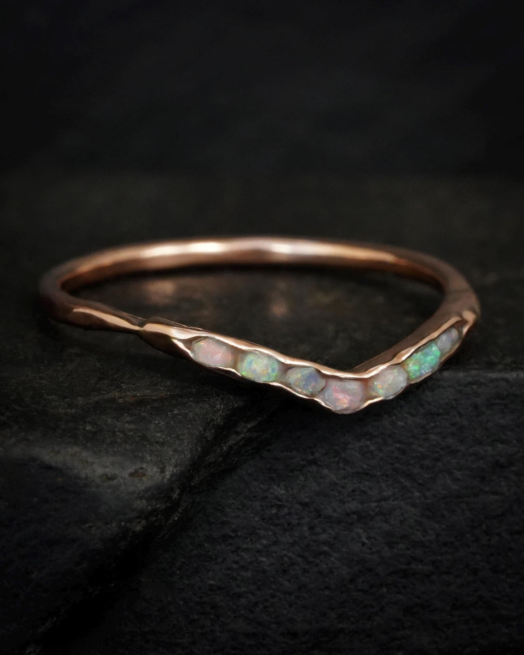 Raw Australian Opal Wave Ring