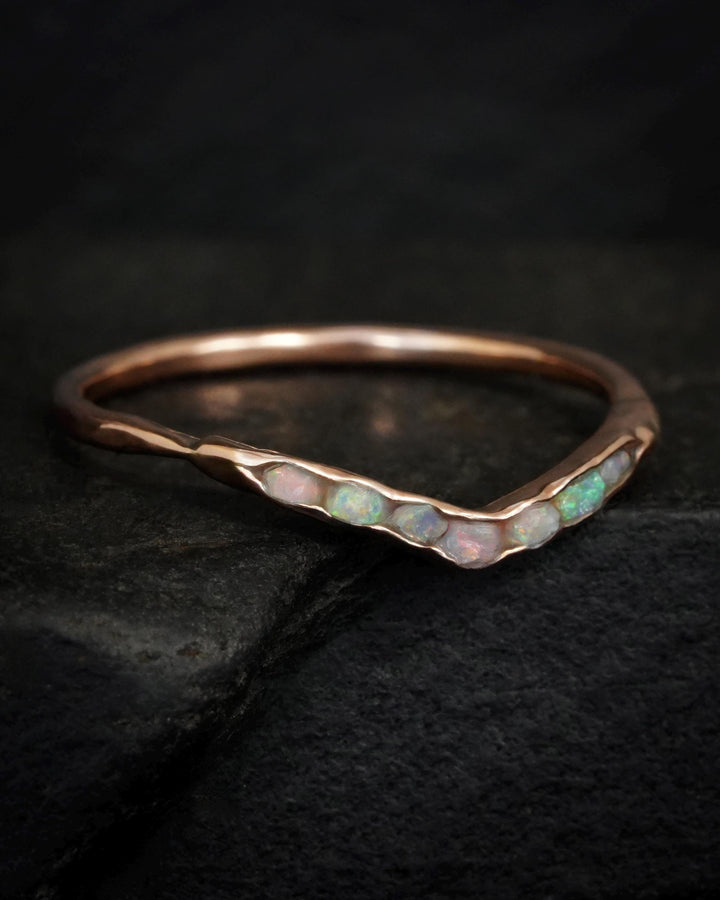 Raw Australian Opal Wave Ring