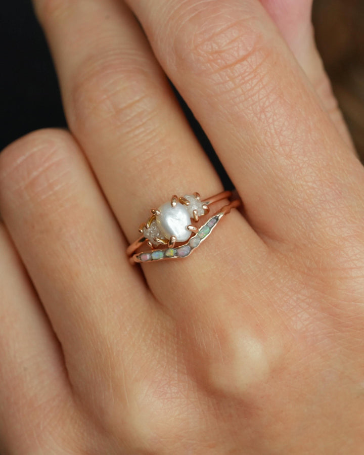 Raw Australian Opal Wave Ring