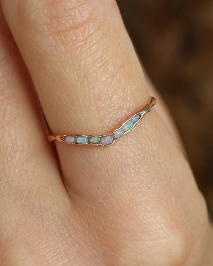 Raw Australian Opal Wave Ring