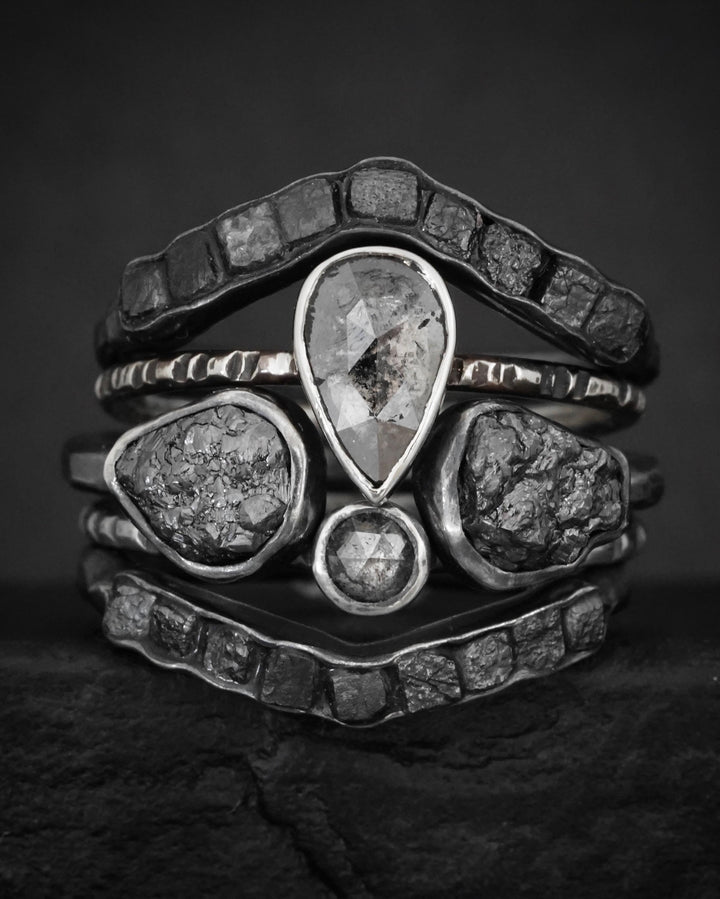 Black Diamond Wave Ring