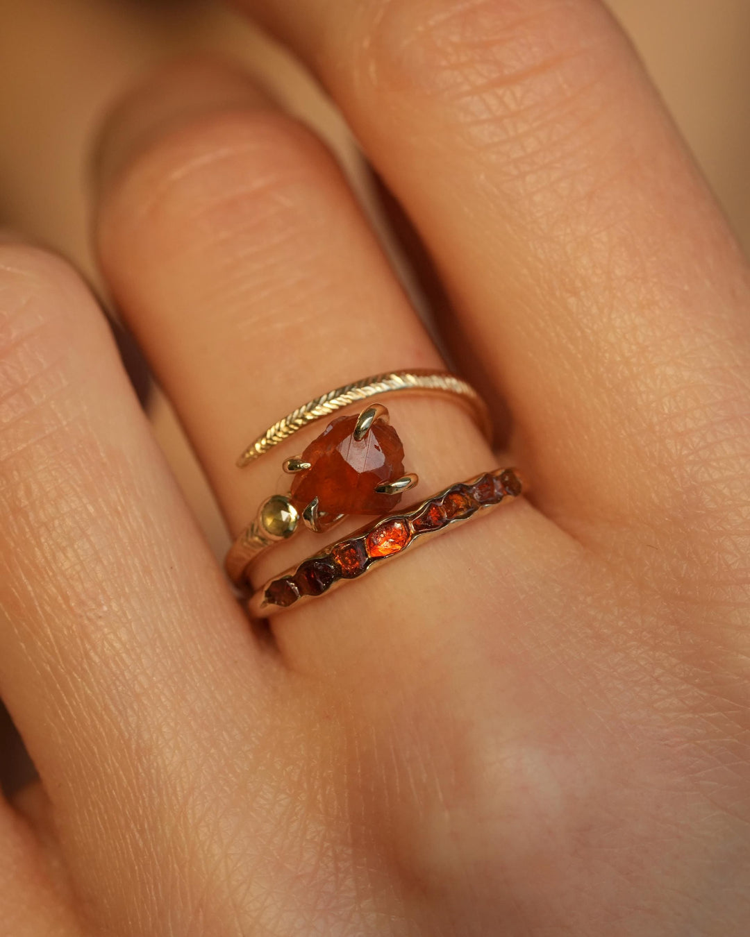 Raw Citrine Band Ring
