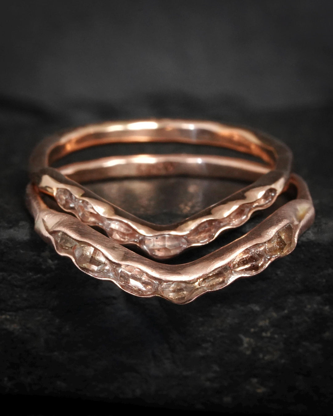 Herkimer Diamond Wave Ring