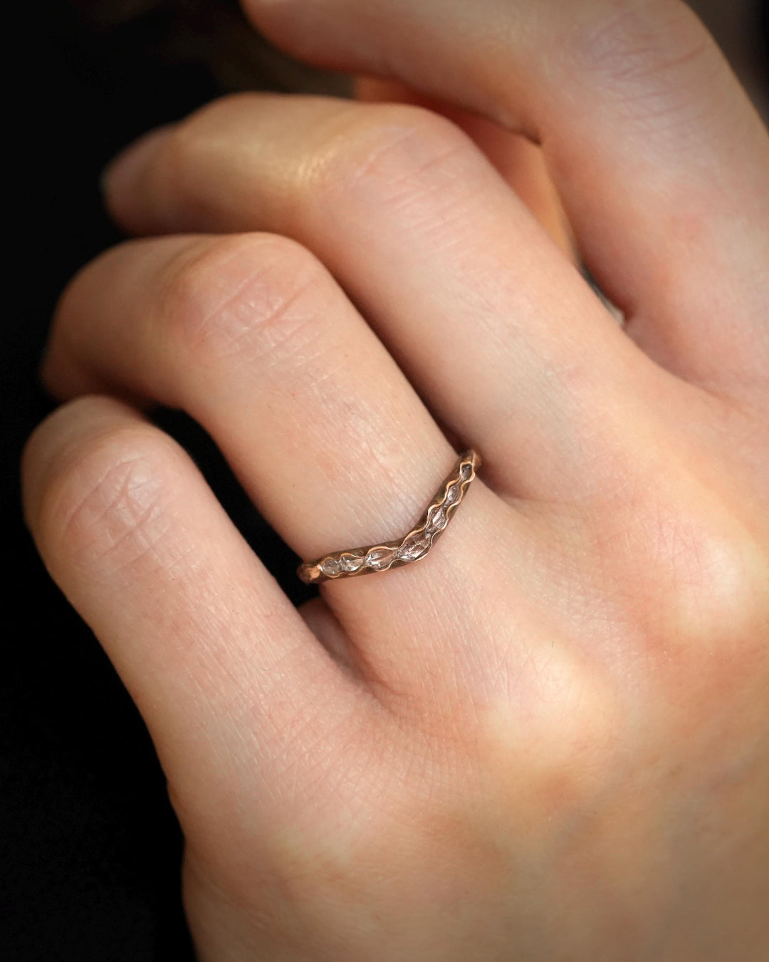 Herkimer Diamond Wave Ring