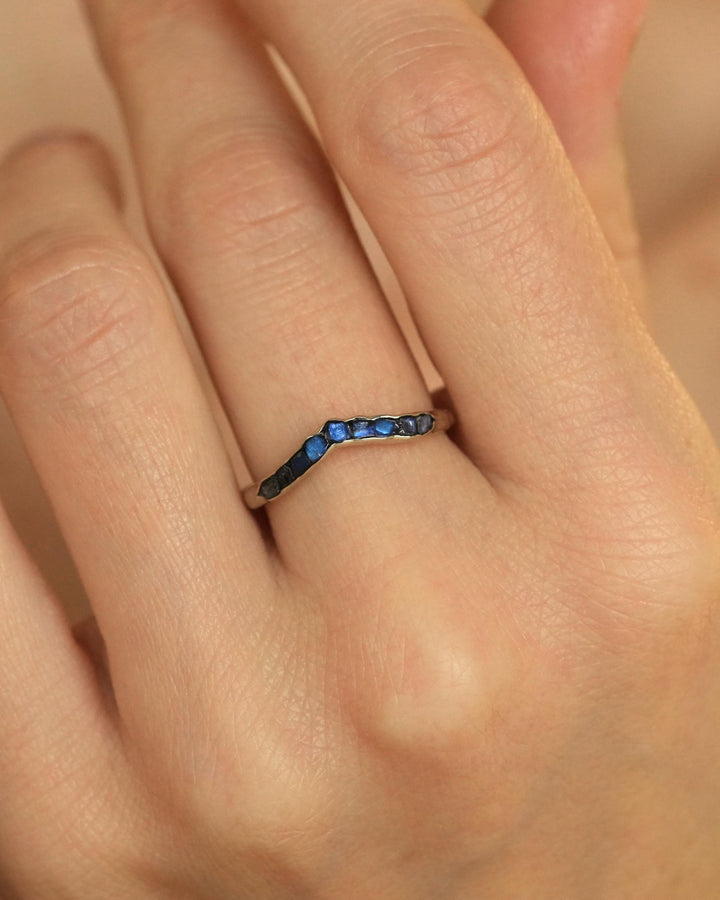 Rainbow Moonstone Wave Ring