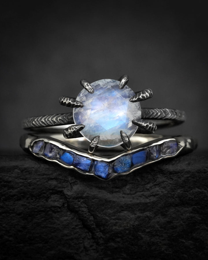 Rainbow Moonstone Wave Ring