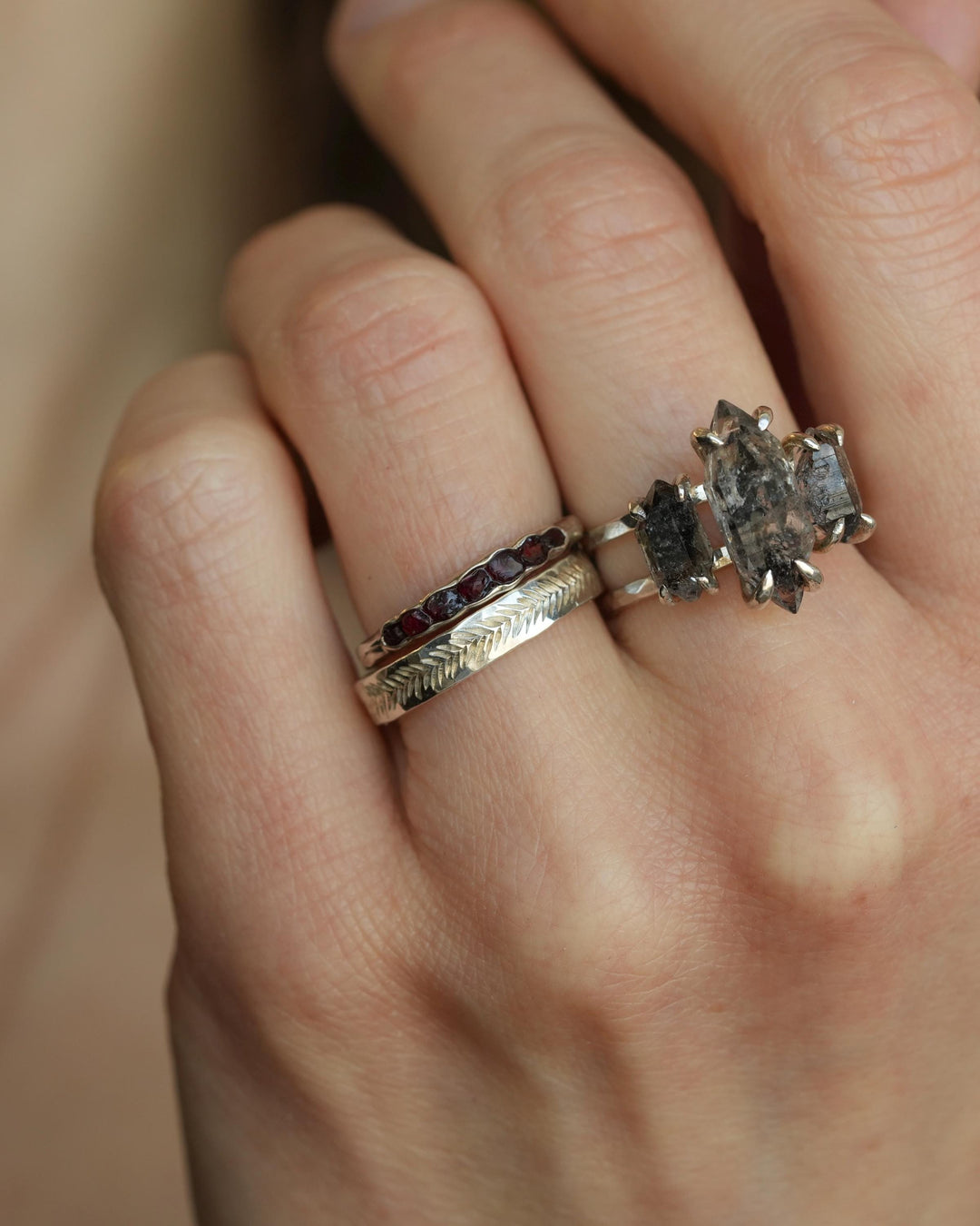 Raw Red Pyrope Garnet Ring
