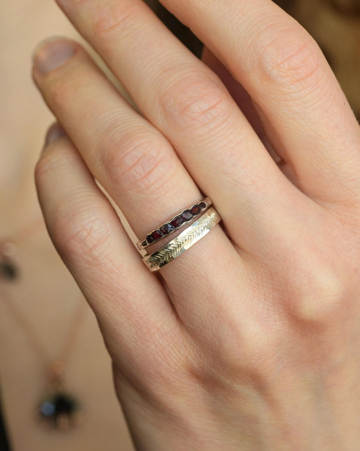 Raw Red Pyrope Garnet Ring