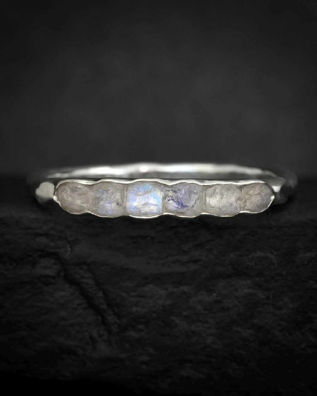 Raw Rainbow Moonstone Wrap Band