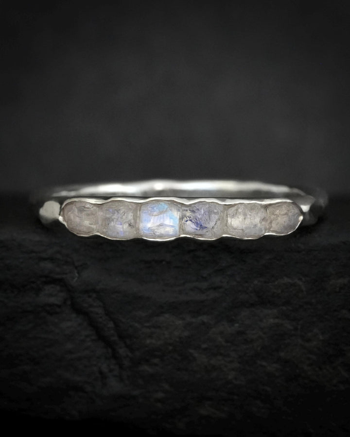 Raw Rainbow Moonstone Wrap Band
