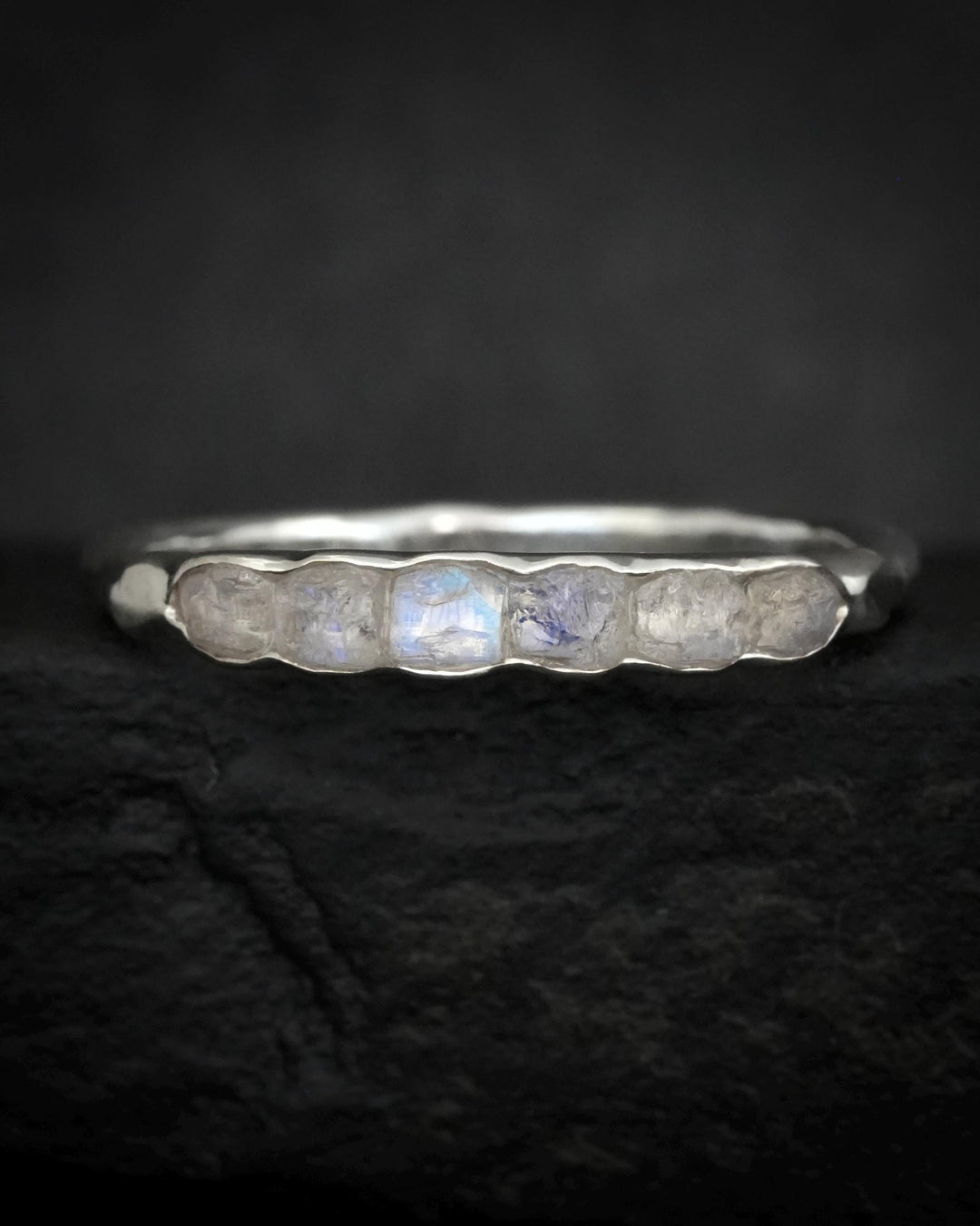 Raw Rainbow Moonstone Wrap Band
