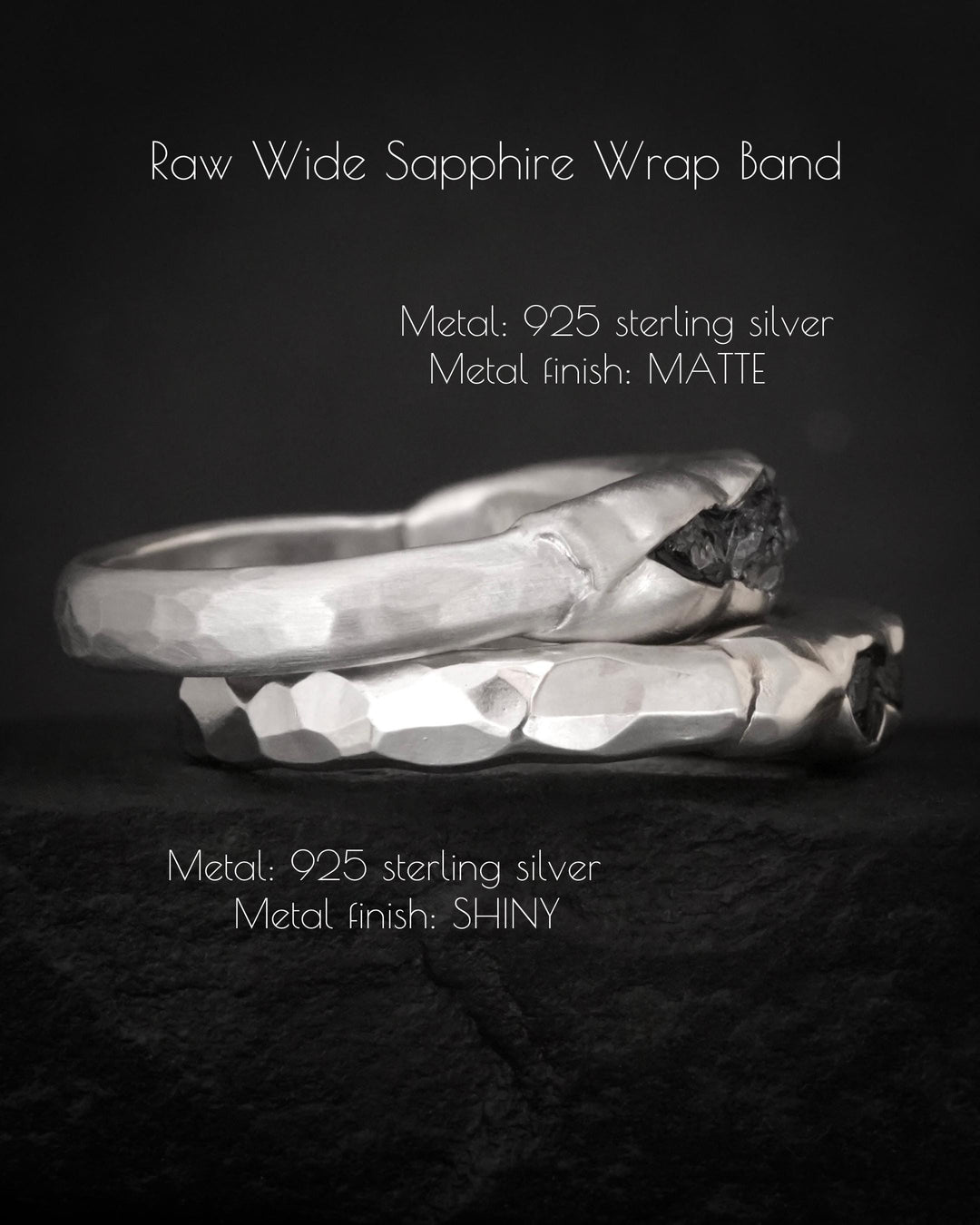 Bulky Raw Blue Sapphire Band