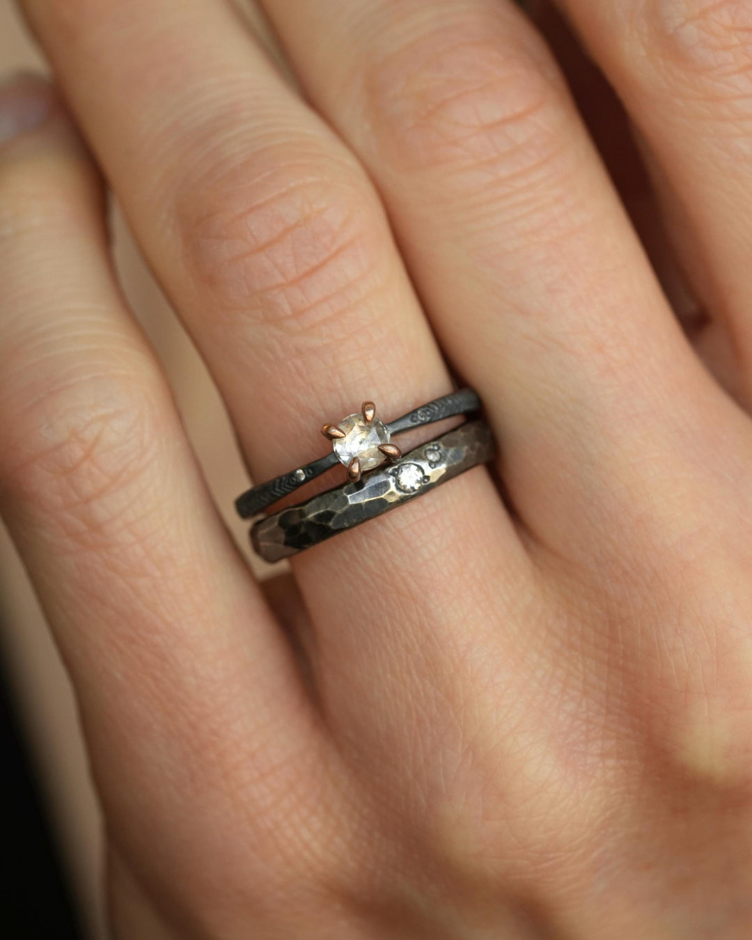 Natural Round Clear Diamond Ring
