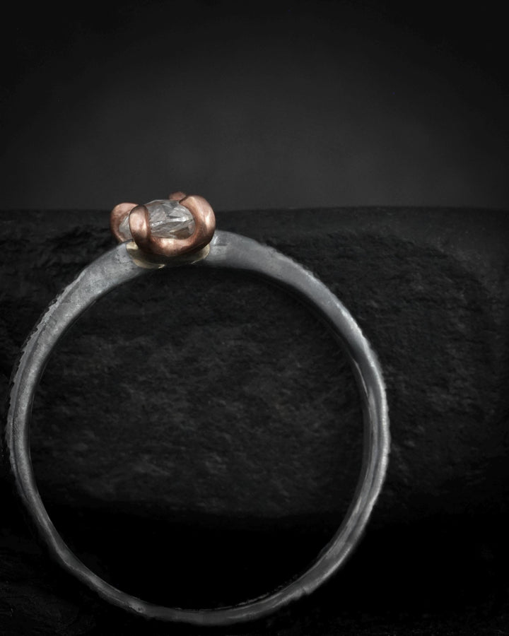 Natural Round Clear Diamond Ring