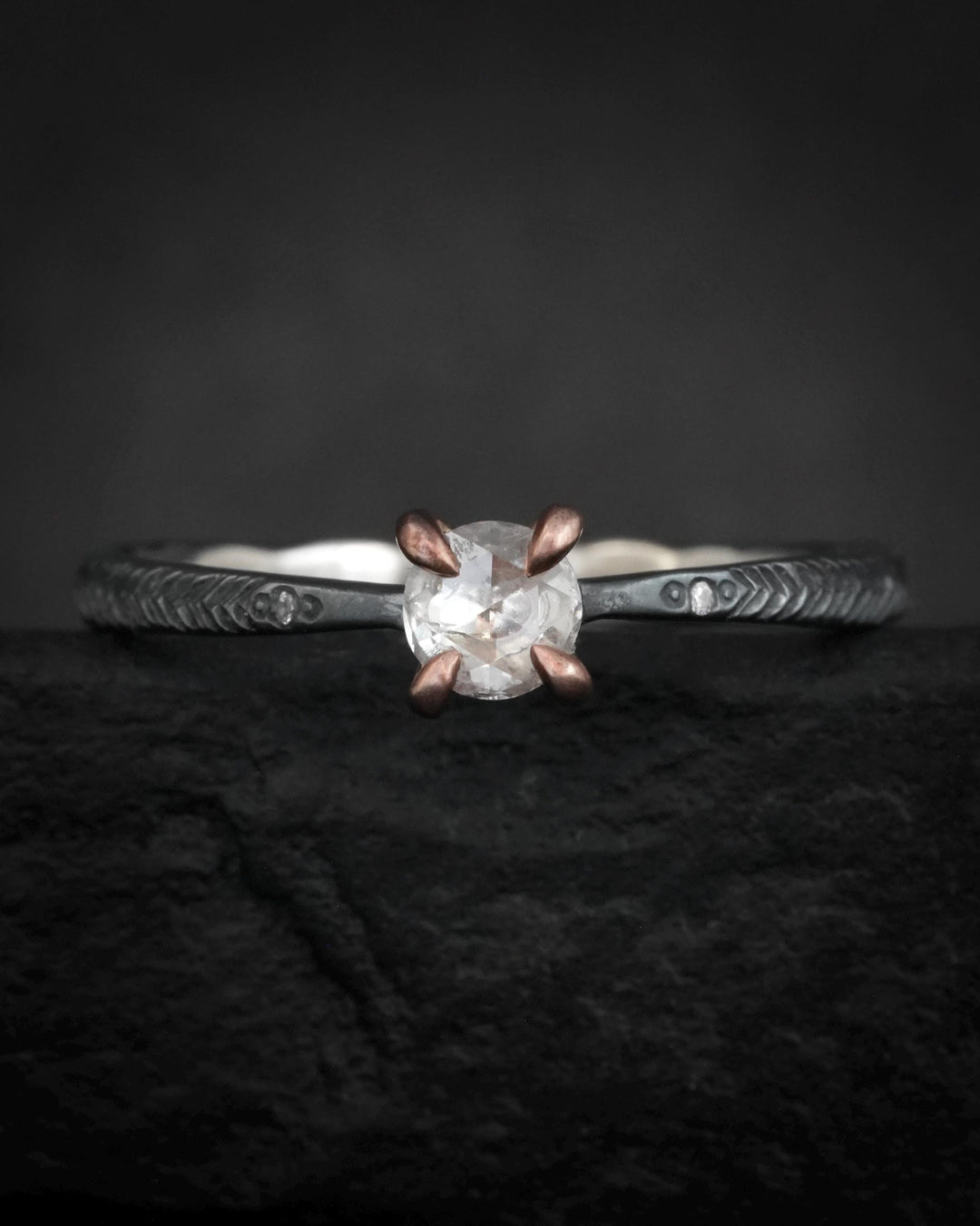 Natural Round Clear Diamond Ring