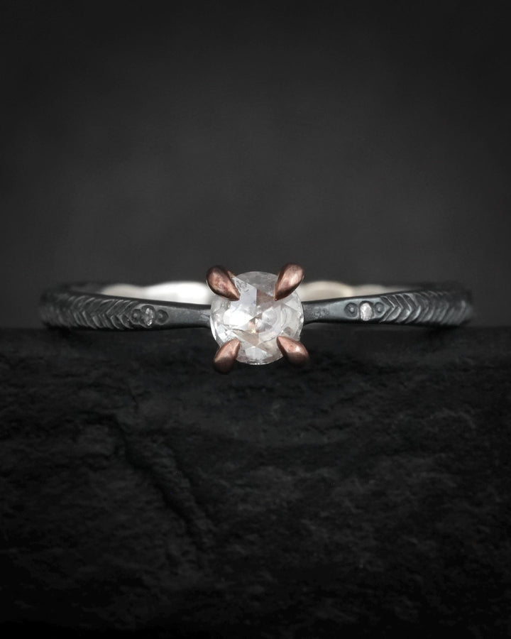 Natural Round Clear Diamond Ring