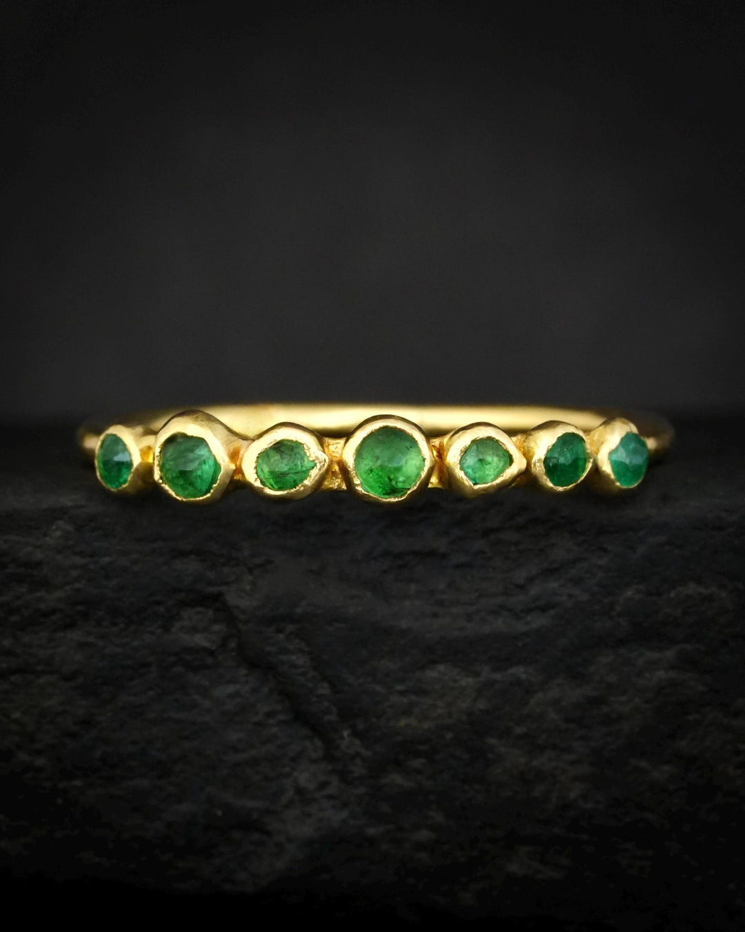 Gold Emerald Bubble Band