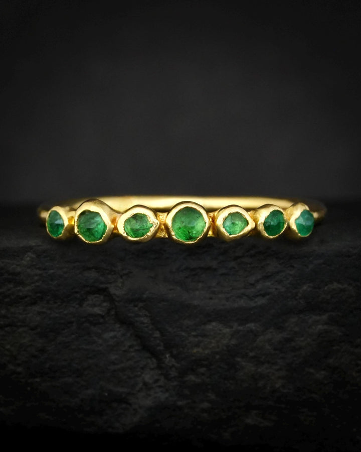 Gold Emerald Bubble Band