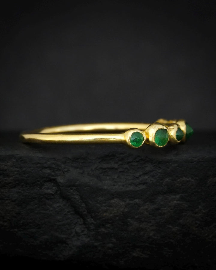 Gold Emerald Bubble Band