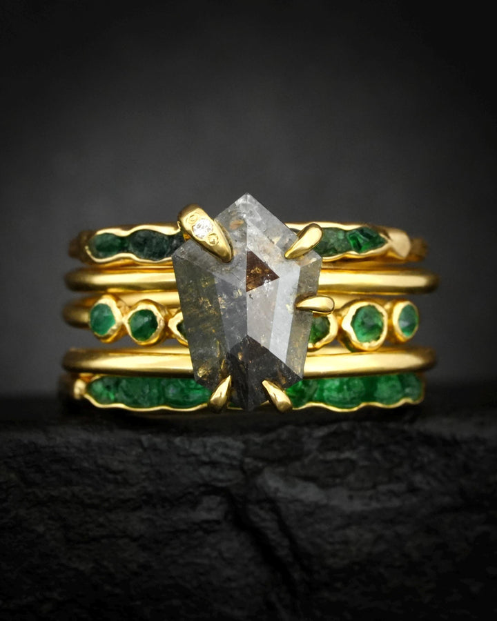 Gold Emerald Bubble Band