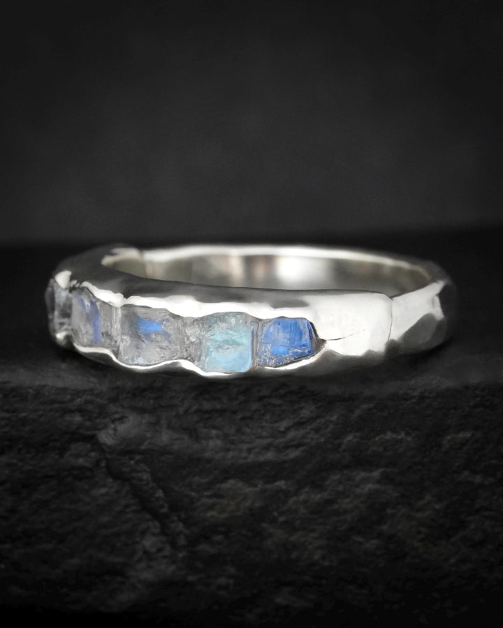 Raw Rainbow Moonstone Ring