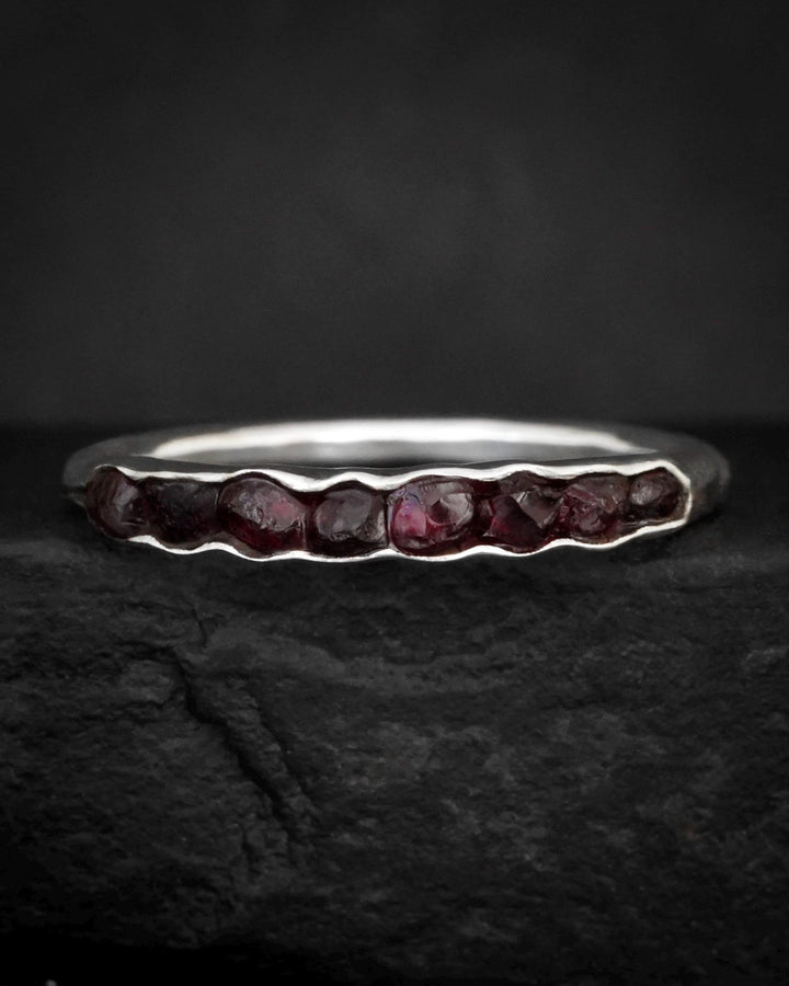 Raw Red Pyrope Garnet Ring