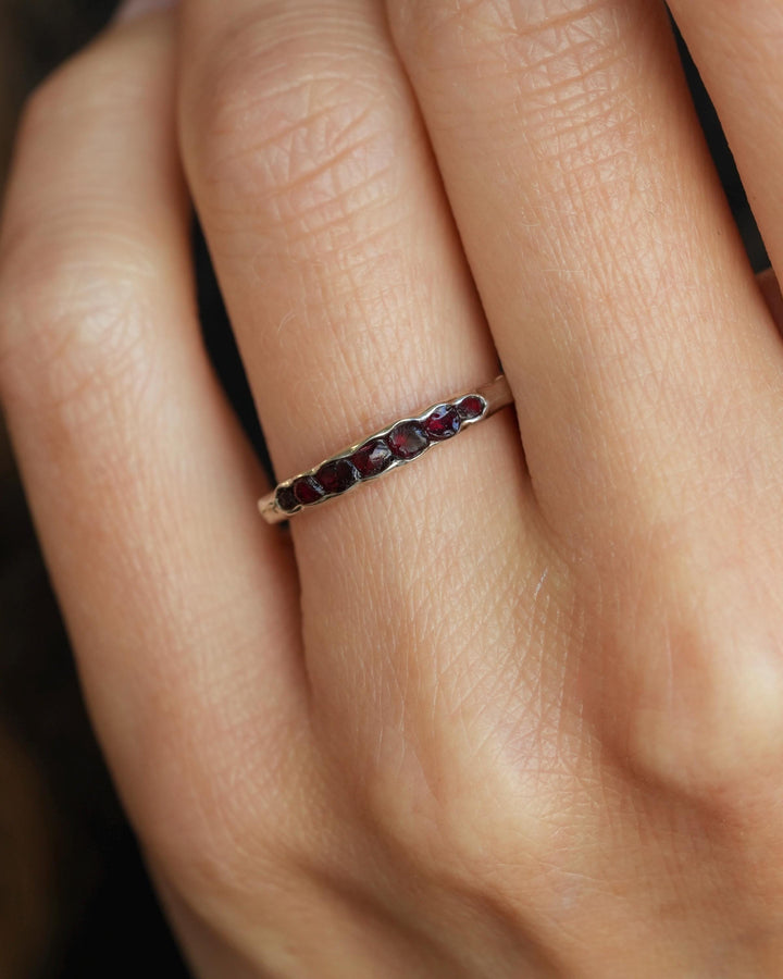 Raw Red Pyrope Garnet Ring