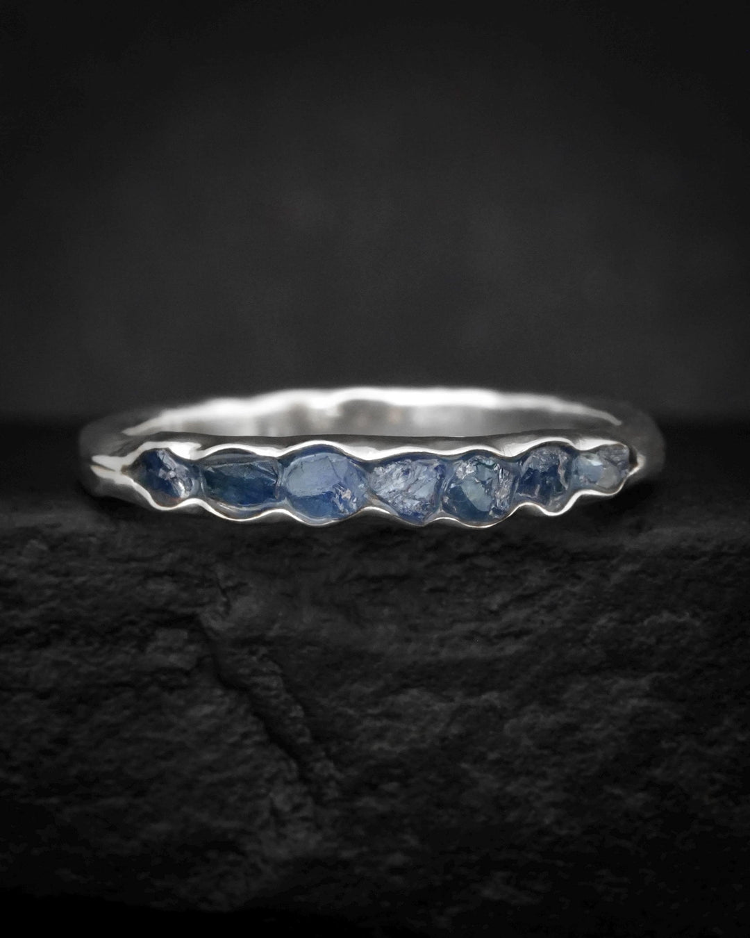 Raw Pale Blue Sapphire Ring