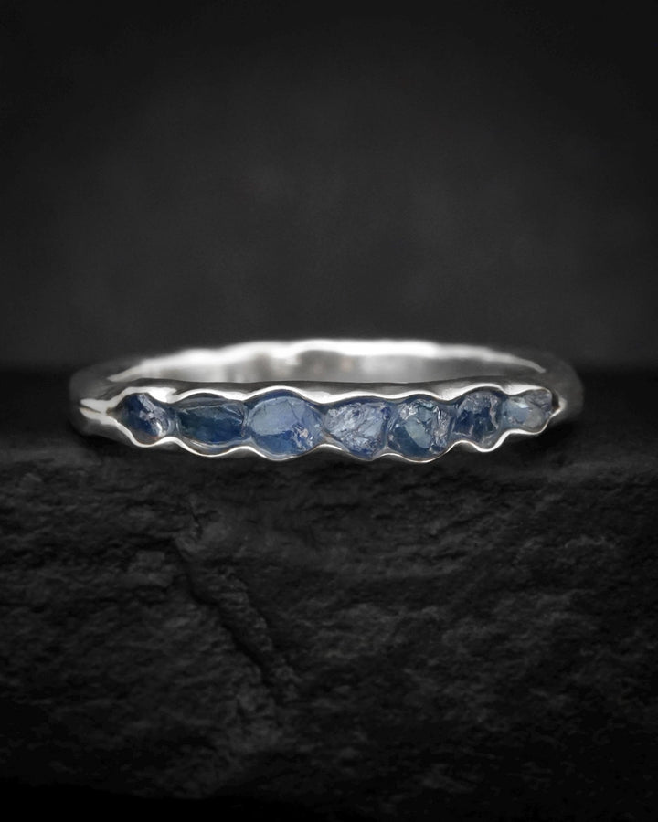 Raw Pale Blue Sapphire Ring