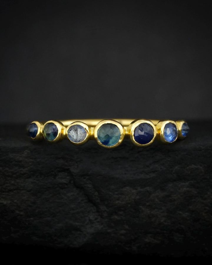 Natural Blue Sapphire Wedding Band