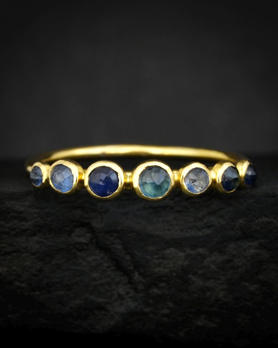 Natural Blue Sapphire Wedding Band