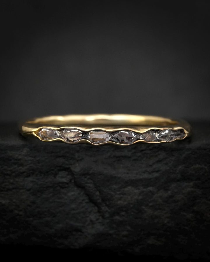 Black Herkimer Diamond Slim Band