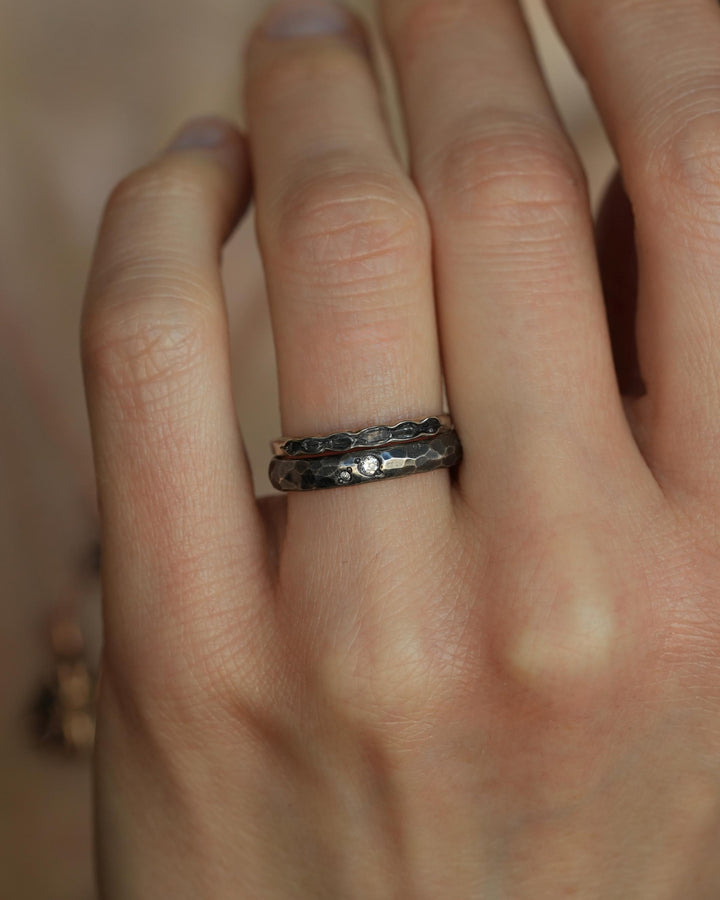 Black Herkimer Diamond Slim Band