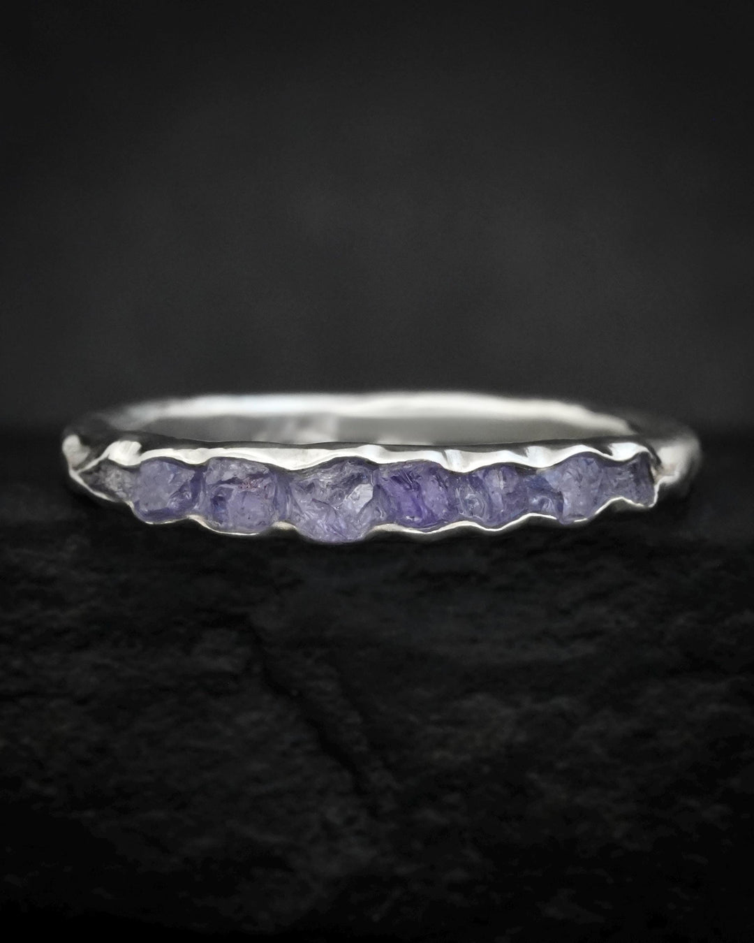 Raw Tanzanite Wedding Band
