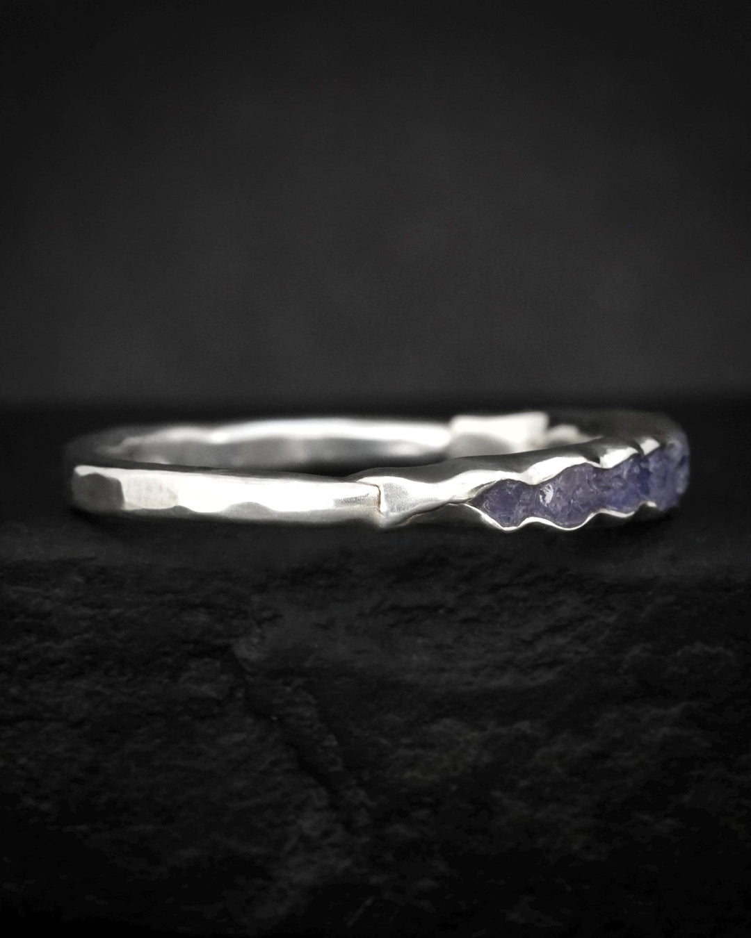 Raw Tanzanite Wedding Band