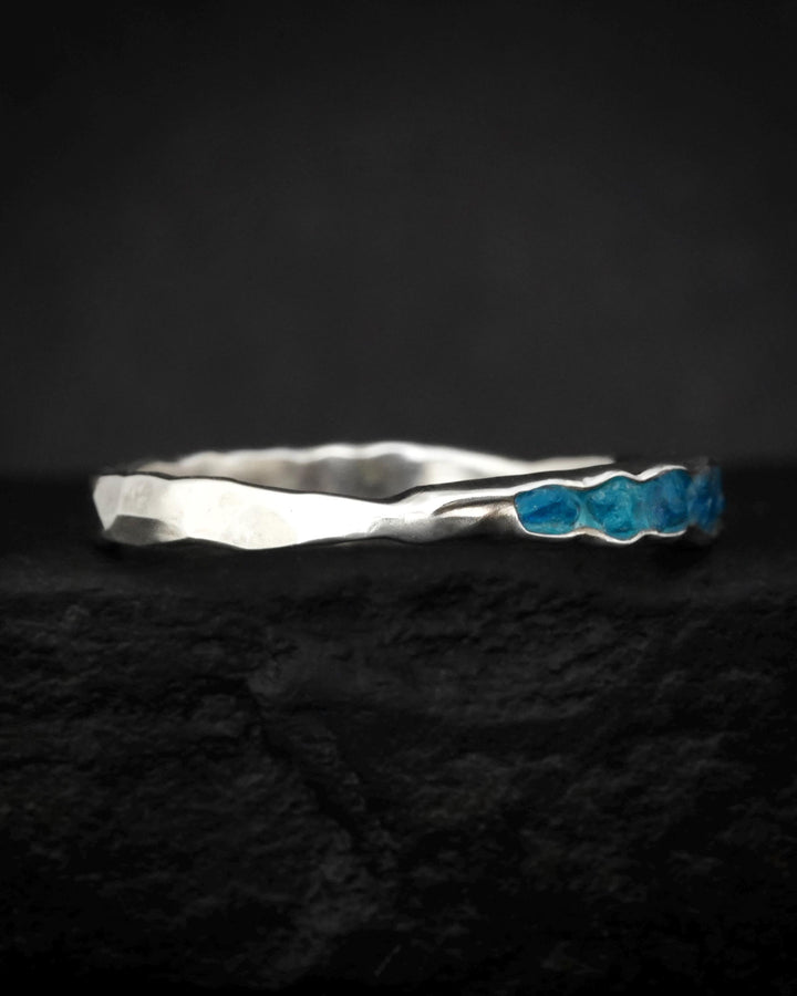 Raw Dark Blue Apatite Ring