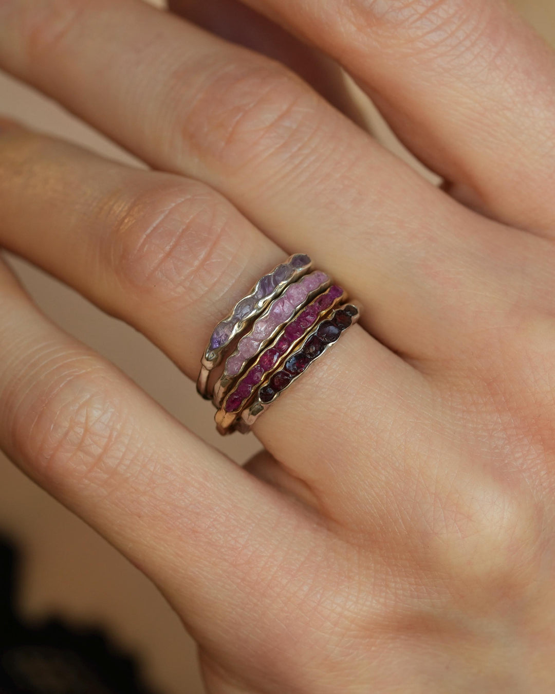 Raw Pink Sapphire Ring
