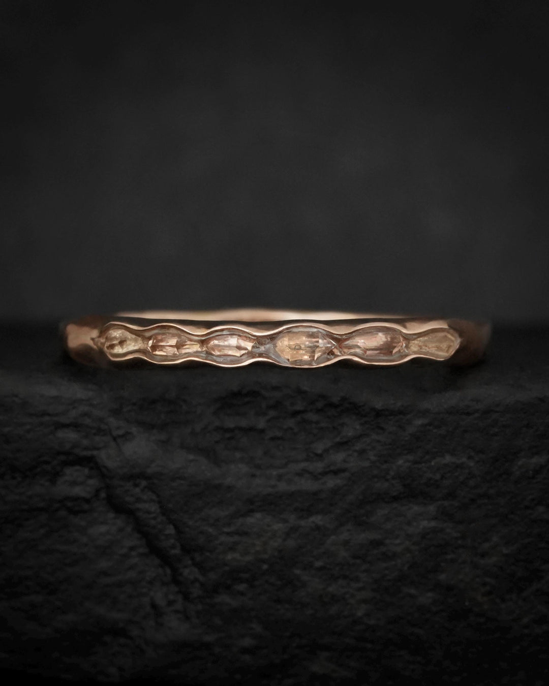 Skinny Raw Herkimer Diamond Ring