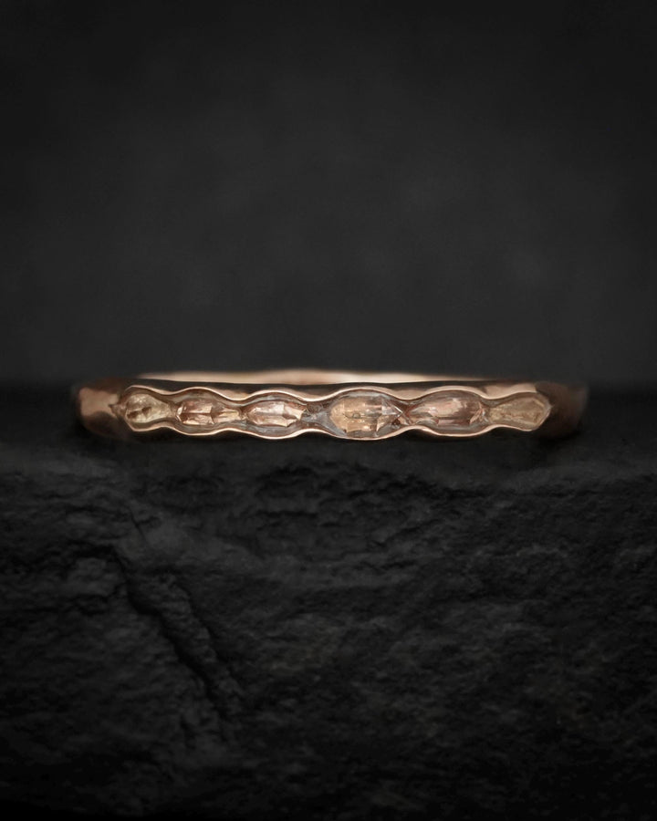 Skinny Raw Herkimer Diamond Ring