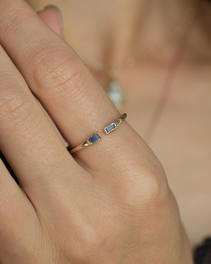 Adjustable Raw Blue Kyanite Ring