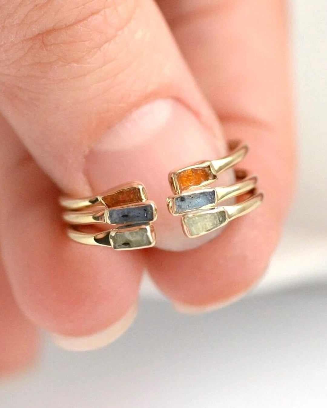 Adjustable Raw Orange Kyanite Ring