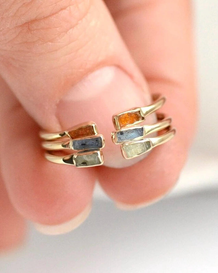 Adjustable Raw Orange Kyanite Ring