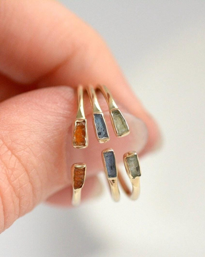 Adjustable Raw Orange Kyanite Ring