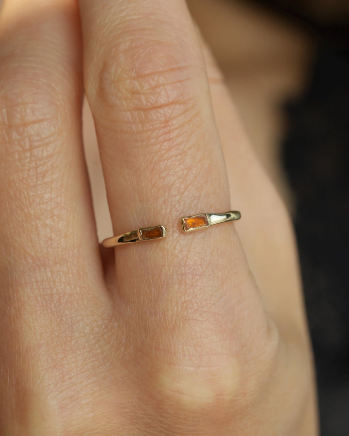 Adjustable Raw Orange Kyanite Ring