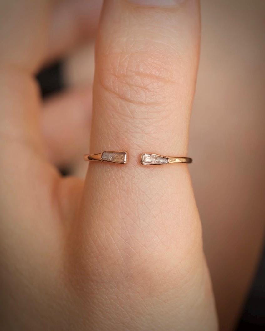 Rose Gold Pink Kunzite Ring