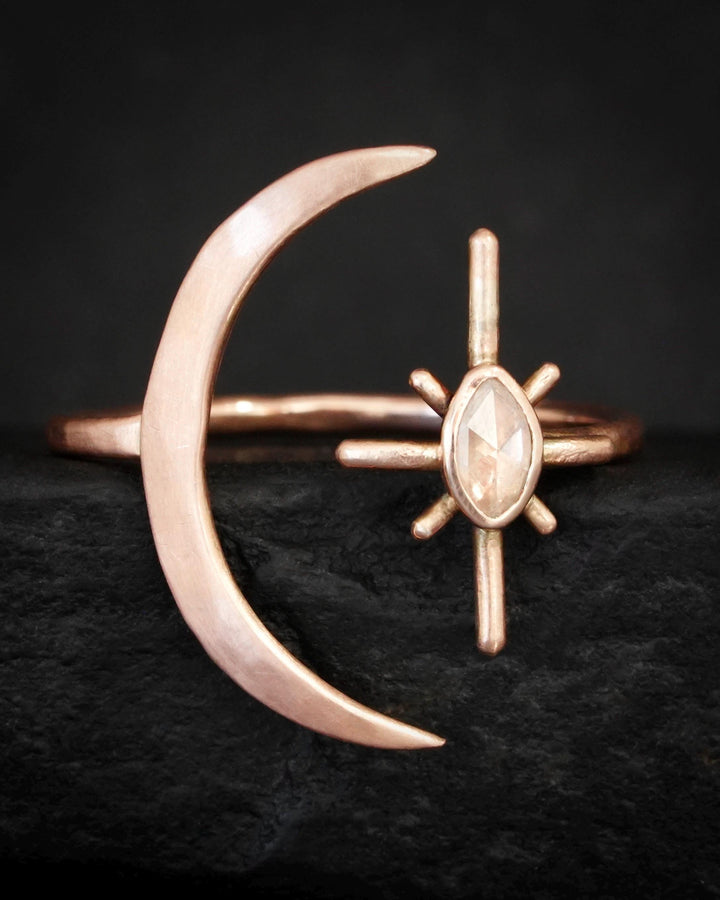 Rose Gold North Star Diamond Ring